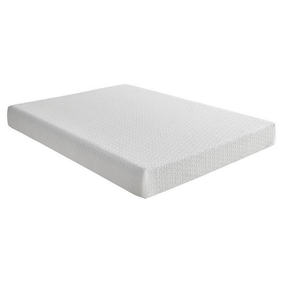 Pemberly Row 8" Modern Fabric Full Gel Memory Mattress in White