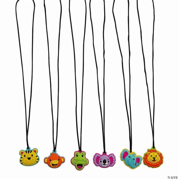 Bulk 48 Pieces Zoo Friends Animal Charm Necklaces
