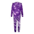 thumbnail image 4 of WXLWZYWL Family Halloween Pajamas Matching Sets Halloween Costumes 2024 Family Halloween Pumpkin Spider Bat Ghost Printed Pajamas Funny Zipper Hooded Jumpsuit Pjs Matching Onesie, 4 of 6