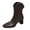 Coffee, variant on Women's Cowboy Western Ankle Boots Slip on Chelsea Bootie Stacked Heel Dressy Short Boot