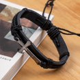 thumbnail image 4 of Veshon Leather Cross Bracelet for Teen Boy or Men, Cool Christian Gift Ideas for Young Teenage Boys for Confirmation, Baptism, Christmas Stocking Stuffers, 4 of 5