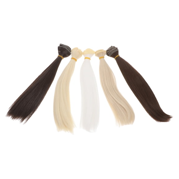 UPKOCH 5pcs Doll Making Supplies Hair Extensions Synthetic Fibers Assorted Color for Parties