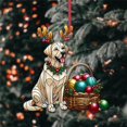 thumbnail image 3 of Christmas Ornament Adorable Dog Design for Holiday Decor Tree Decoration or Gift for Dog Lovers/ Christmas Ornament 2D Flat 8Cm H, 3 of 6