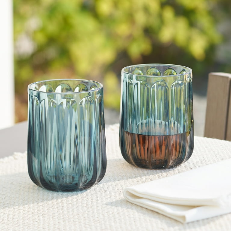 Better Homes & Gardens 15-Ounce Tritan Plastic Stemless Wine Glass, Blue, Shatterproof