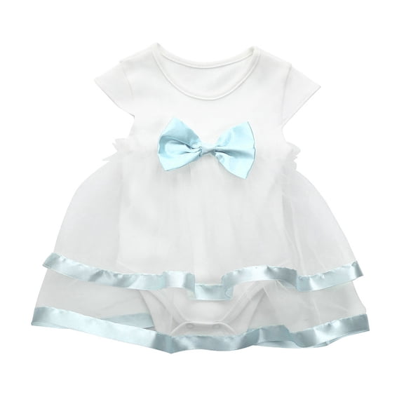 HUANBAI Baby Girls Infant Birthday Tutu Bow Clothes Party Jumpsuit Princess Romper Dress A-line Sundress 9 Months