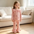 thumbnail image 2 of Mnyotv Cute Bow Printed Fall Outfits for Toddlers Girls Long Sleeve Thermal Top and Trousers Girl Clothes Size 3-4 Years, 2 of 5