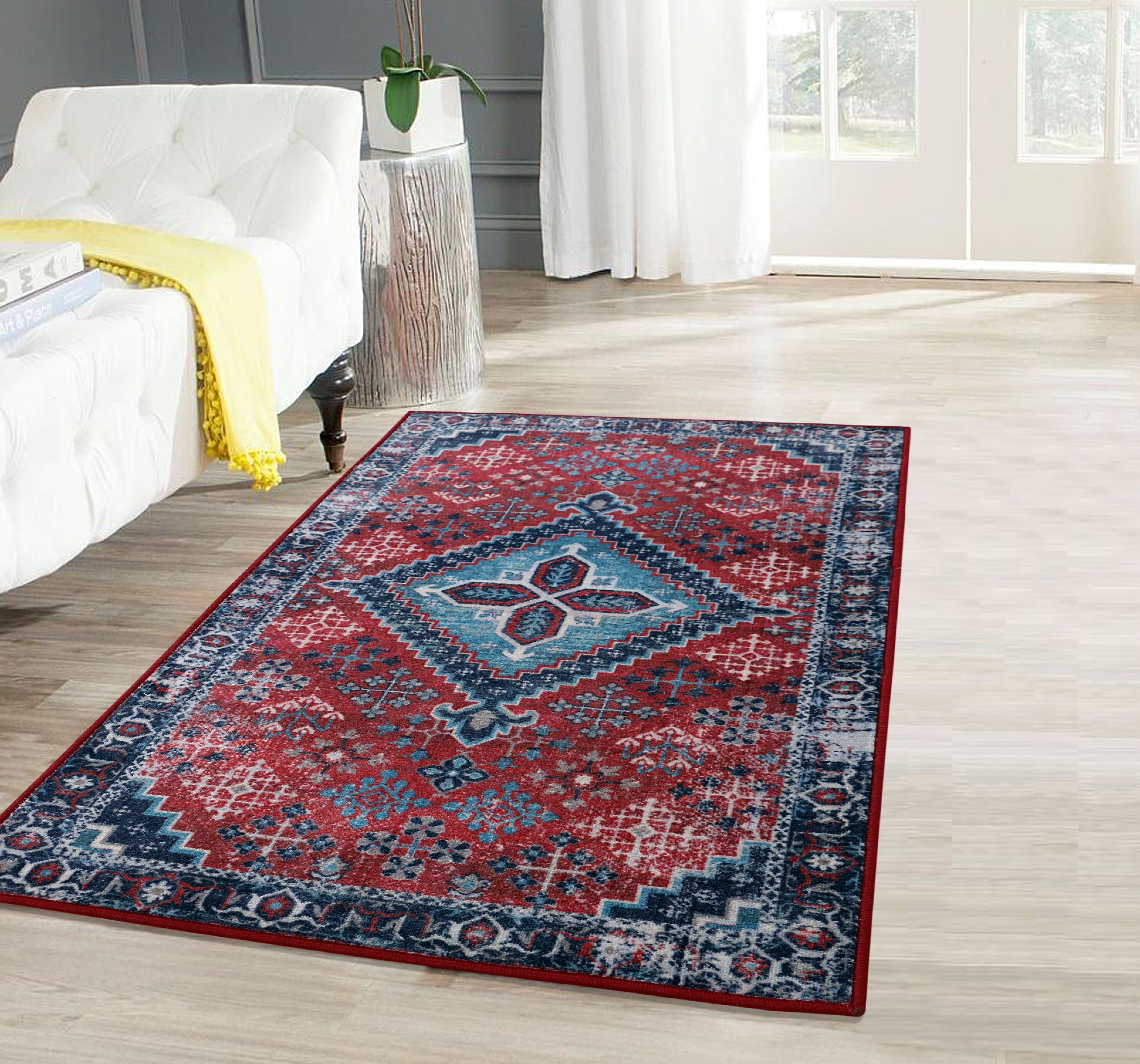 RugSmith Esmee Red Distressed Transitional Area Rug, 3' x 5' Walmart