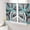 Turquoise, variant on Grey Geometric Semi Sheer Window Curtains 54 Inches Long, Modern Abstract Black White Red Striped Rod Pocket Voile Silky Chiffon Curtain Light Filtering Drapes for Living Room, 52"x54", 2 Panels