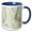Blue/White, variant on 3drose, Image of Jade Greens and Pale Yellow Swirly Marble, 11oz Mug