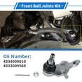thumbnail image 2 of Unique Bargains 1 Pair Front Lower Ball Joints for Toyota Camry 01-06 No.4334009010/4333009560, 2 of 7