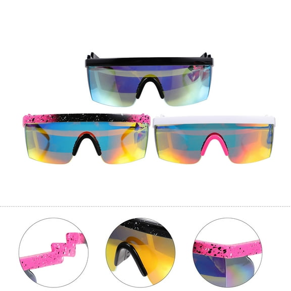 ROSENICE 3Set Glasses for Riding Men Pink Retro Design for Sports