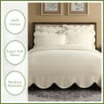 thumbnail image 3 of Historic Charleston Euro Sham 100% Cotton Ivory Off-White 26 in x 26 in Embossed Floral Matelassé Scalloped Edge, 3 of 5