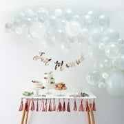 Ginger Ray Premium White Balloon Garland DIY Arch Kit, includes 70 Assorted Latex & Foil Balloons plus 4m Balloon Tape