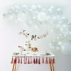 Ginger Ray Premium White Balloon Garland DIY Arch Kit, includes 70 Assorted Latex & Foil Balloons plus 4m Balloon Tape