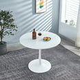 thumbnail image 5 of 31.5" Round Dining Table for 2-4 People, Tulip Pedestal Dining Table with All-Metal Construction, Dining Table for Office, Living Room, Apartment Studio, 5 of 8