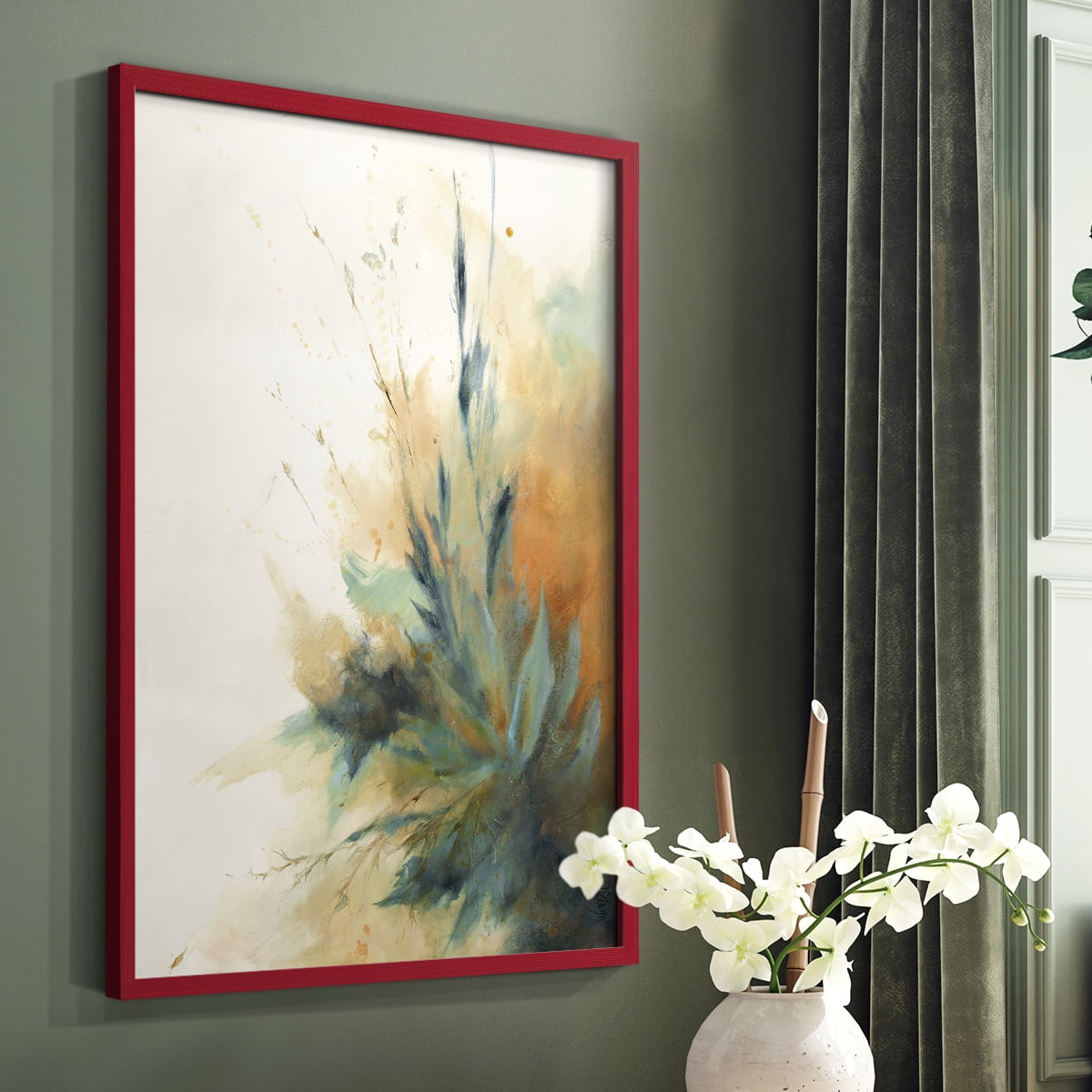 Desert Song II Framed Print in Red Solid Wood Framed Print No Nail Hanging