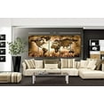 thumbnail image 2 of Original by BoxColors XLARGE 30"x 70" 5 Panels 30"x14" Ea Art Canvas Print Original Wonders of the world Old Map Brown beige Wall decor Home interior framed 1.5" depth), 2 of 6