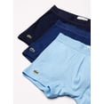 thumbnail image 3 of Lacoste Men's Essentials Classic 3-Pack Cotton Trunks, Blue \ Navy,XS - US, 3 of 3
