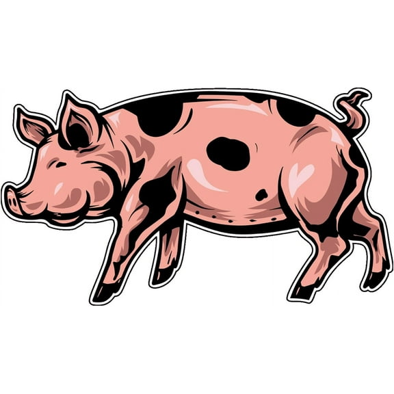 WickedGoodz Pig Vinyl Decal - Farm Hog Bumper Sticker - for Laptops Tumblers Windows Cars Trucks Walls