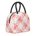 thumbnail image 2 of YFYANG Portable Waterproof Insulated Lunch Bag, Red Watercolor Plaid Texture Reusable Cooler Bag / Picnic Bag for Adults Teens, 2 of 9