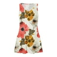thumbnail image 3 of Tropical Print Dress for Women Sleeveless V Neck Summer Mini Dress Casual Vacation Beach Sundress, 3 of 6