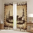 thumbnail image 2 of Rustic Cabin Curtains 2 Panels,(42Wx63L),Kawaii Sheep Farm Animals Darkening Curtains,Retro Farmhouse Window Treatments,Woodland Tree Elk Deer Bear Paw Print Window Curtains Drapes, 2 of 5