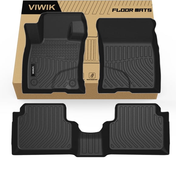VIWIK Ford Maverick Floor Mats 2026-2022 Not Hybrid- All Weather, Custom Fit for 1st & 2nd Row, TPE, 3D Scanning Design, Non-Slip, Waterproof, Easy to Clean, Durable, Odorless