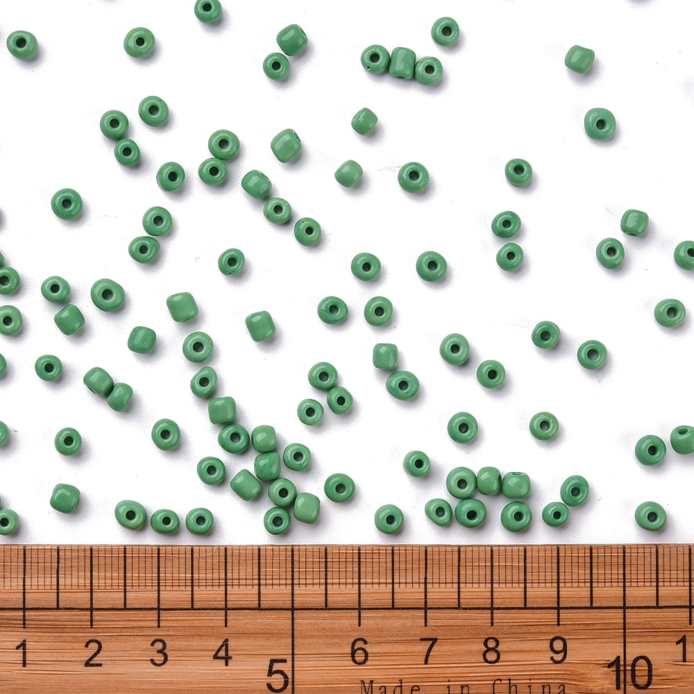 6/0 Glass Seed Beads Opaque Colours Seed Small Craft Beads for DIY Jewelry Making Round Round Hole Pale Green 6/0 4mm 50g/bag 18bags/2pounds