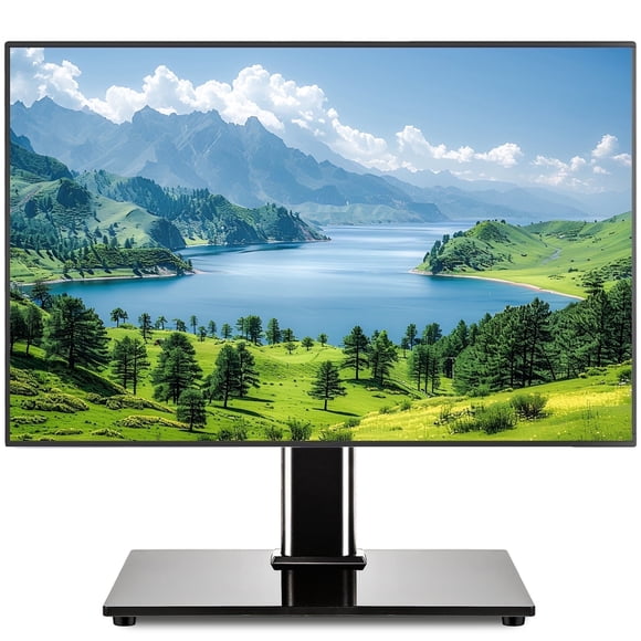 RTVR Support Mural Universel Moderne Tabletop TV pour Téléviseurs Plats de 32 à 65 Pouces avec Pivot, Noir