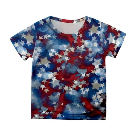 

KDFJPTH Shirts for Teen Kids Boys Girls Short Sleeve Independence Day Prints T Shirt Child Toddler Tops