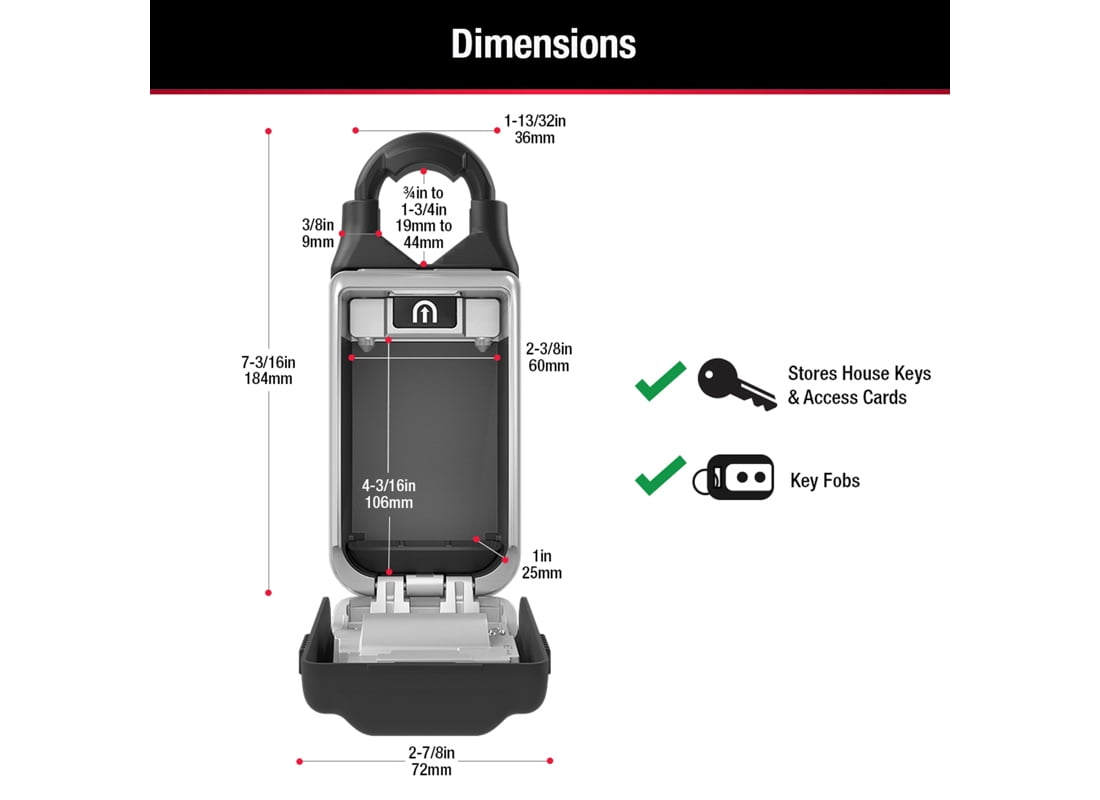 Master Lock Metal 2-7/8" 4-Dial Combination Lock Box, 1 Pack, 5420EC