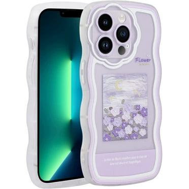 Case for iPhone 11 Pro Max, Full-Body Shockproof Case for Girls and Women Phone Protective Cover for iPhone 11 Pro Max (6.5 inch), Purple Oil Painting Flower