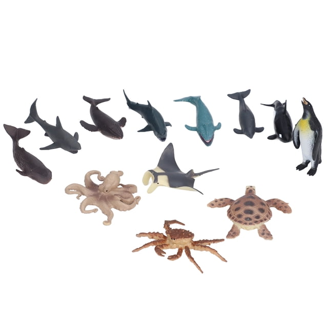 Ccdes 12Pcs Animal Marin Modèle PVC Matériel Rendu Unique Détail Parfait Jouets pour Enfants Ornement Cadeau, Jouets Modèle Animal, Jouets pour Enfants