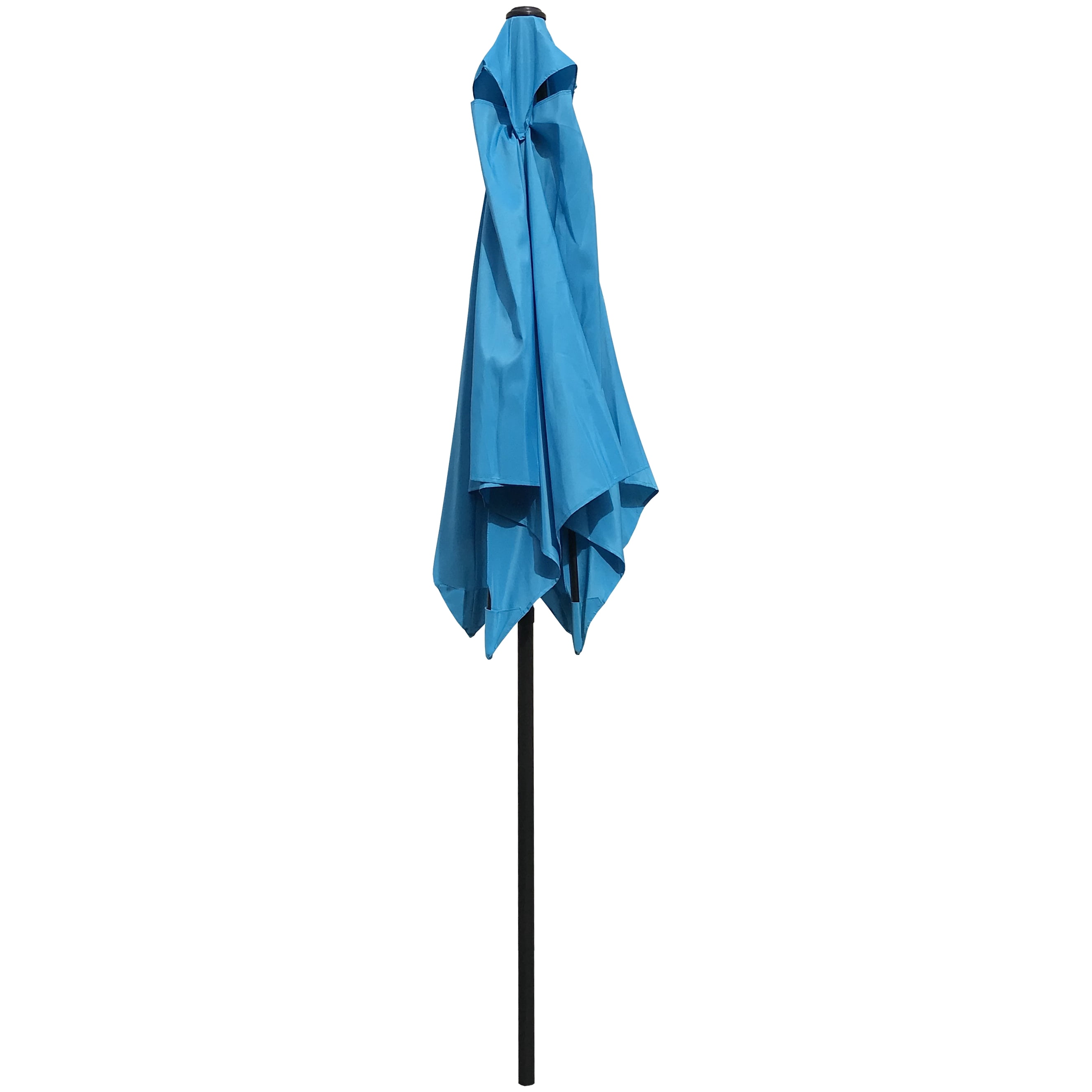 Abble 6.5FT Square Outdoor Patio Umbrella with Push Button Tilt and Crank Handle, Market Umbrella with 4 Sturdy Umbrella Ribs for Garden Deck Backyard Pool, Aqua