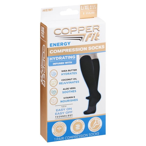 Copper Fit Unisex-Adults 2.0 Easy-Off Knee High Compression Socks