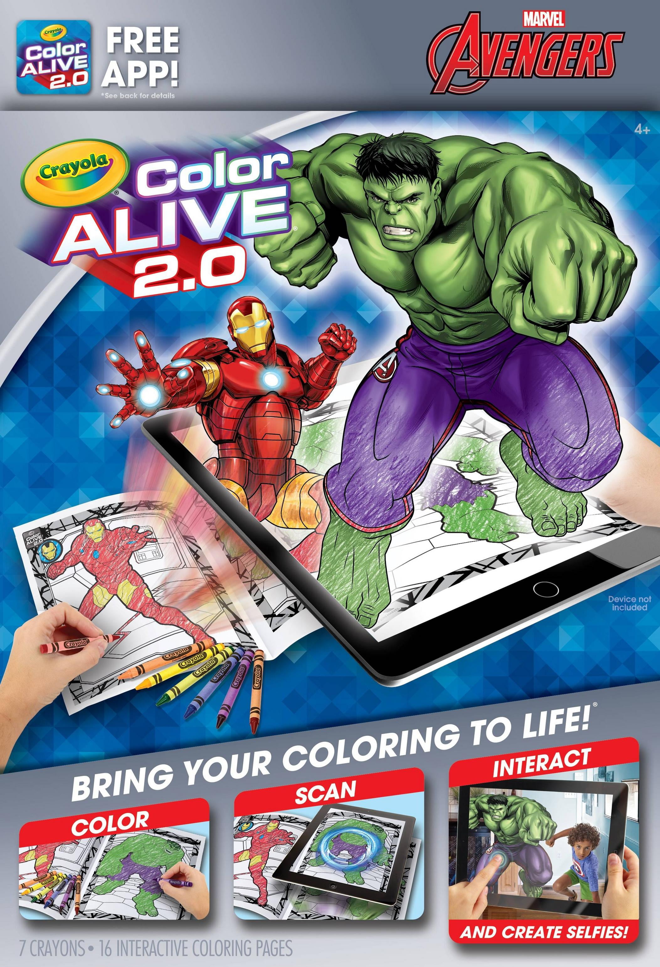 Crayola Color Alive 20, Avengers Coloring Book Set With App, 20 ...