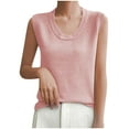 thumbnail image 4 of Ahdbta Women's Sleeveless Sweater Vest 2025 Summer Crew Neck Ribbed Knit Lightweight Pullover Casual Loose Fit Tank Tops, 4 of 5