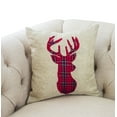 thumbnail image 3 of Holiday Deer Tartan Plaid Ruffle Border Christmas Decorative Throw Pillow (17"x17" Plaid Deer, Case+Insert), 3 of 4