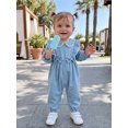 thumbnail image 4 of Loicainy Infant Baby Girl Fall Romper 3 6 12 18 Months Ruffle Long Sleeve Doll Collar Lace Trim Jumpsuit, 4 of 9