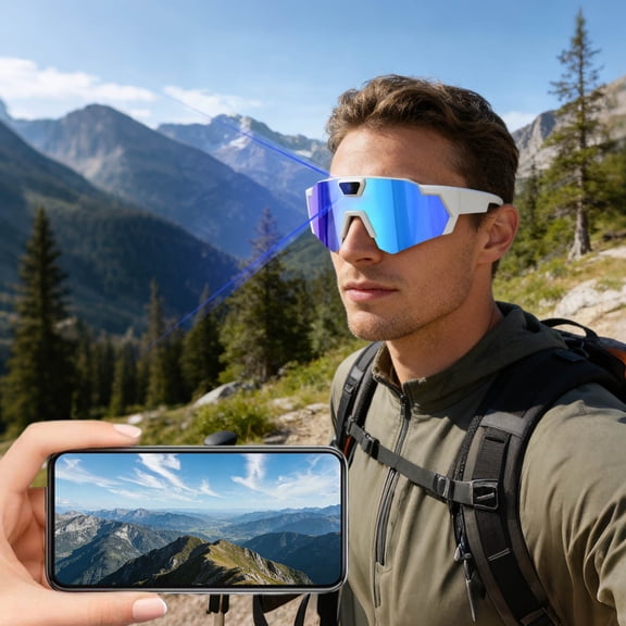 Hands-Free 1080P Video & 12MP Photo Smart Sports Glasses – Polarized Eyewear for Cycling, Skiing & Hiking