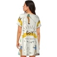 thumbnail image 3 of Horeoi Golf Icons And Golfer Print Women's Short-sleeved Nightdress Breathable Cotton-like Material Loose A-line Knee-length, 3 of 6