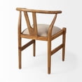 thumbnail image 5 of Maklaine Wood Dining Chair with Padded Fabric Seat in Brown, 5 of 8