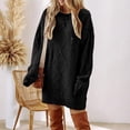 thumbnail image 6 of ClodeEU Womens Oversized Sweater Dress,Long Sleeve Grew Neck Chunky Knit Loose Tunics Pullover Tops Black,Womens Plus L, 6 of 7