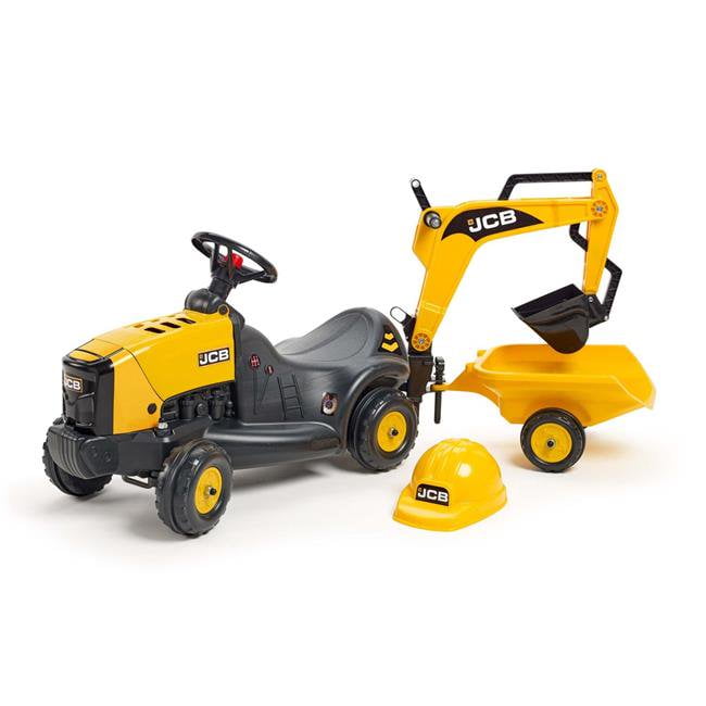 jcb excavator trailer and helmet ride on