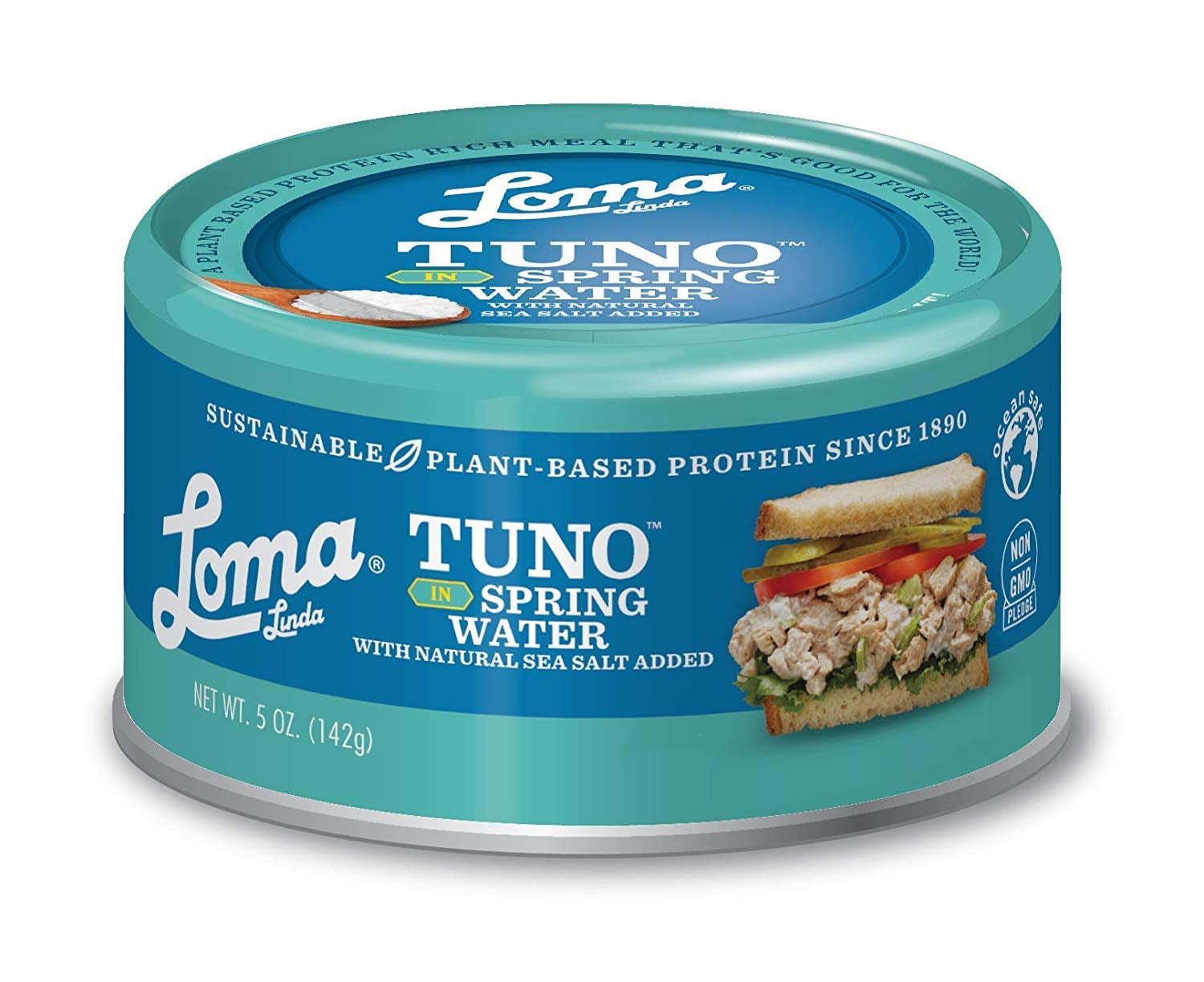 Loma Linda Tuno - Plant-Based - Spring Water (5 oz.) 1 can - Non-GMO, Ocean Safe, Omega 3, Seafood Alternative