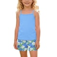 thumbnail image 2 of Amidoa Girls Summer 2 Piece Outfits Floral Cute Tank Top and Casual Shorts Kids Clothing Blue Size 4T, 2 of 7