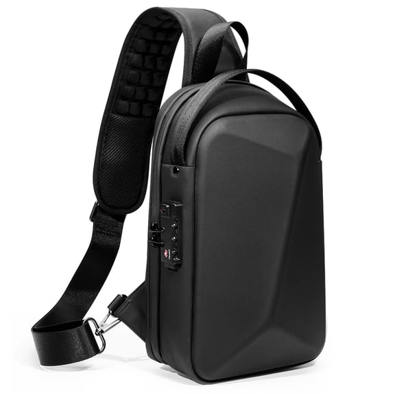 Anti-Theft Crossbody Sling Backpack Bag for Men Hard Shell with USB, Shoulder Pack Lock Waterproof 10.2 inch Single Strap for Travel Hiking