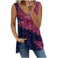 thumbnail image 2 of Hauts de Sortie pour Femmes Été Décontracté Sans Manches Blouse Col en V Hauts T-Shirt Gilet pour Femmes Débardeurs pour Femmes en Liquidation, 2 of 5