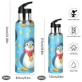 thumbnail image 2 of Cute Penguins with Gold Medals Stars Cartoon Sports Bottle with Straw Stainless Steel Water Jug Portable Thermal Cup Leak-proof 600ML, 2 of 9