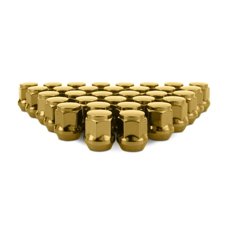 Mishimoto Steel Lug Nuts, M14x1.5, Acorn Seat, 32pc Set, Gold